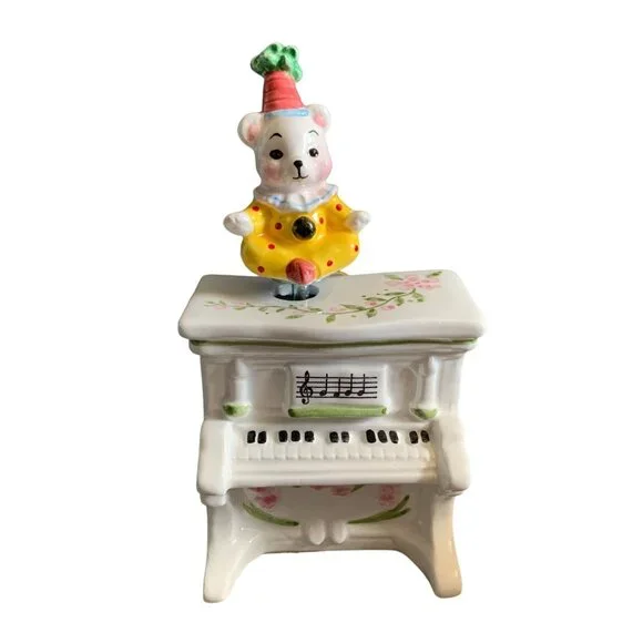 Vintage Schmid Yamada Music Box with Clown Bear & Piano - Picture 1 of 10